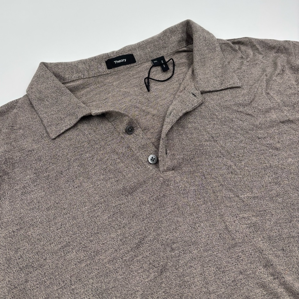 NWT Theory Men's‎ XXL Taupe Modal Knit Short Sleeve Polo